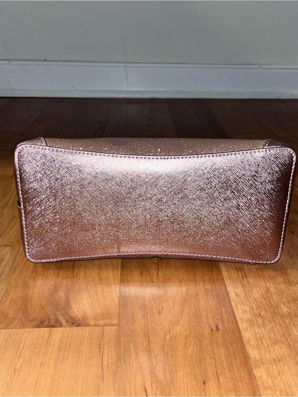 Kate Spade Rose Gold Glitter Tote with Matching Card Holder - Picture 4 of 14